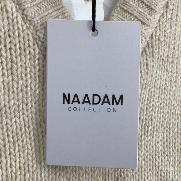 NEW! NAADAM Size Small Cashmere Mixed Media Sleeveless Dress Sand $445 msrp J6-6 - Picture 10 of 12